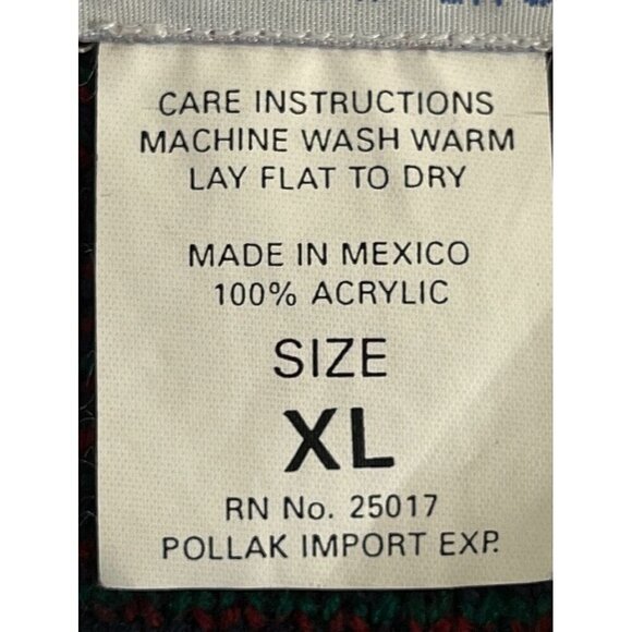 Tally Ho Sweater Women XL Red Plaid Granny Holiday Festive 80s Vtg Regal Grandpa - Picture 10 of 14